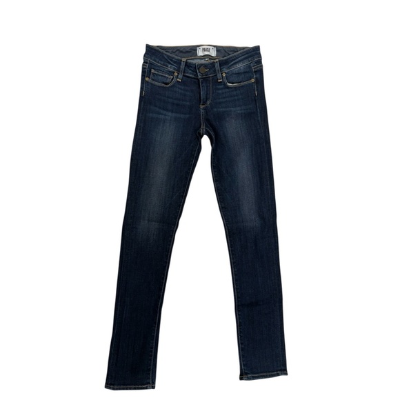 PAIGE Denim - Paige Skyline Ankle Peg Stretch Denim Jeans 24 Dark Wash Mid Rise